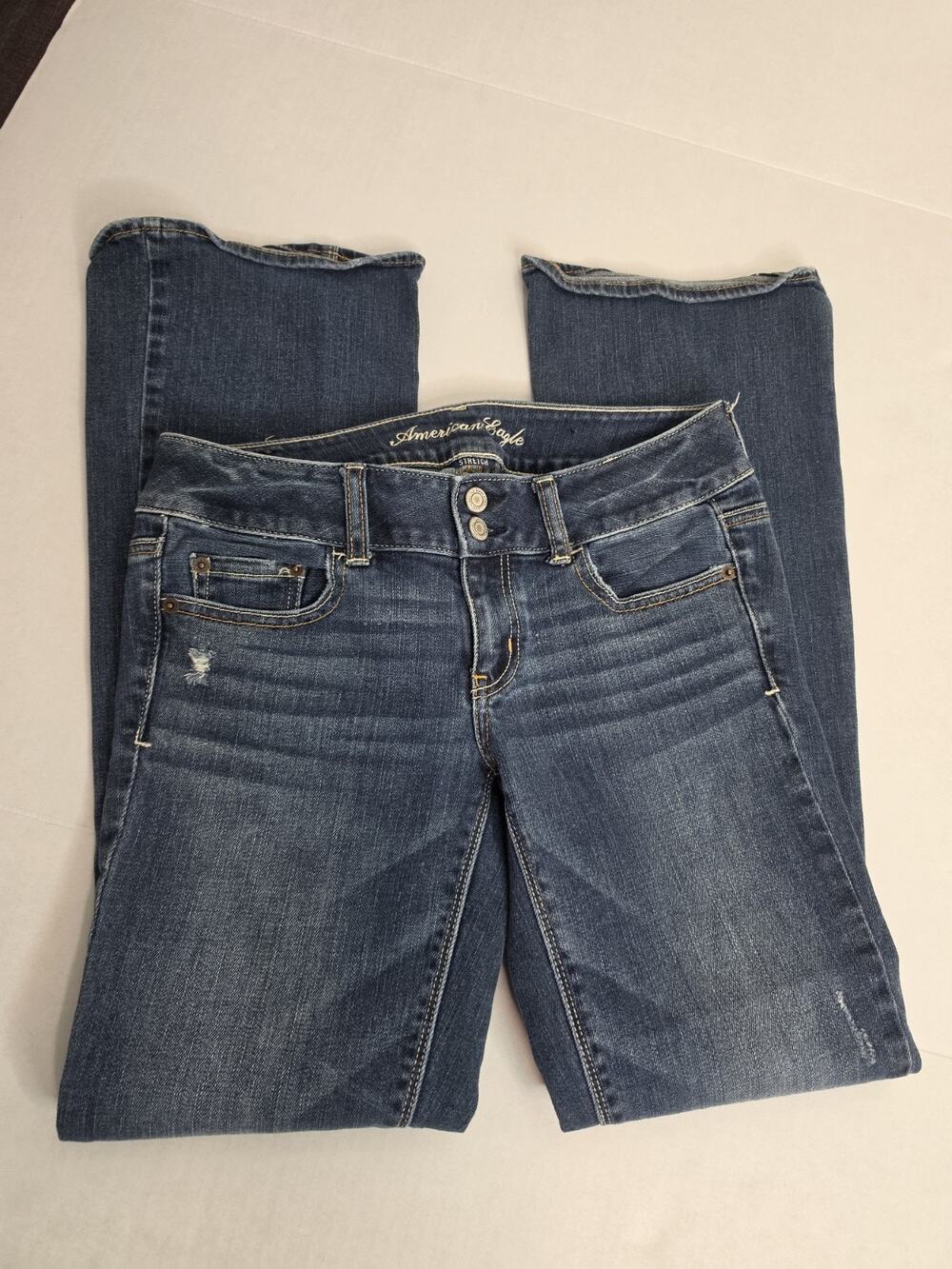 American Eagle Jeans SZ 4 Low Rise Boot Cut Artist Stretch 90's Y2K Retro